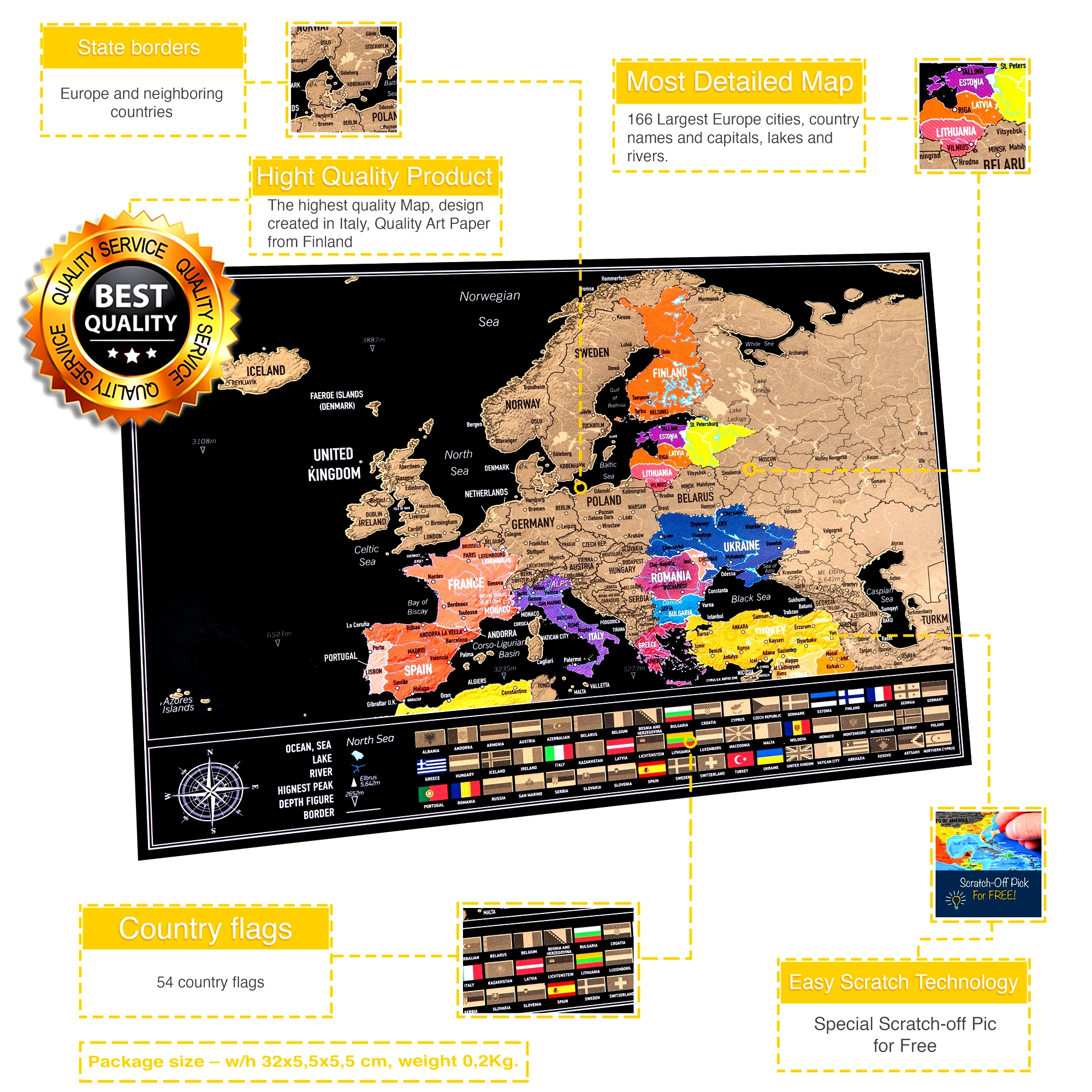 Scratch Map of Europe – Travel Tracker Poster - Image 2
