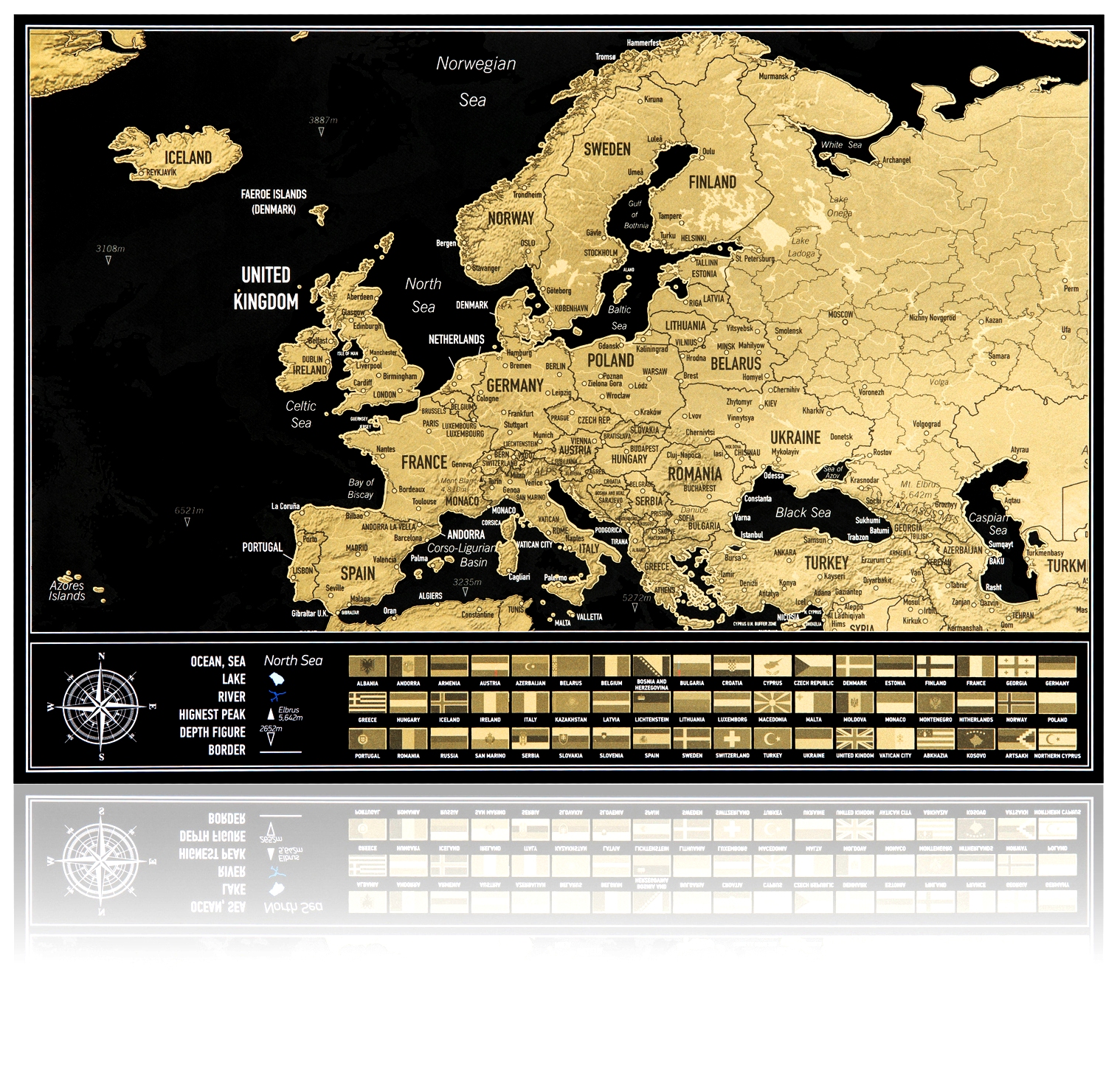 Scratch Map of Europe – Travel Tracker Poster - Image 3