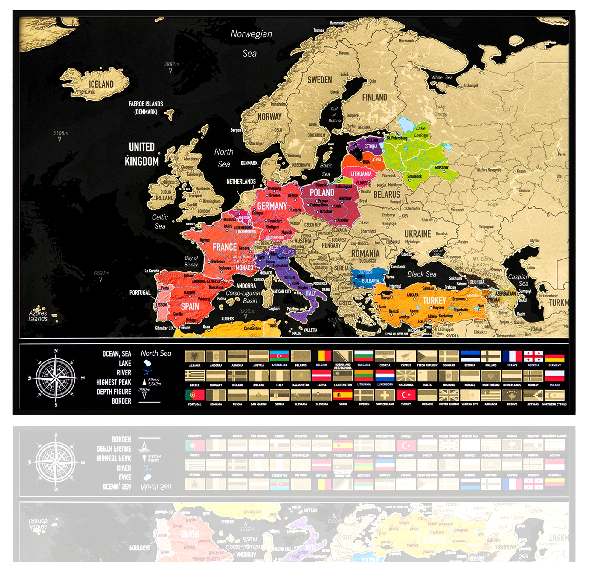 Scratch Map of Europe – Travel Tracker Poster - Image 5