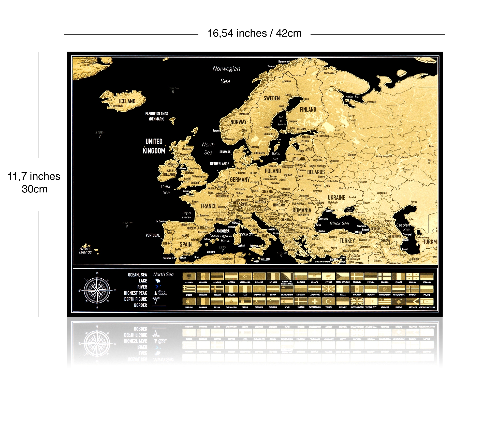 Scratch Europe Map susuktas tūtoje / Rolled