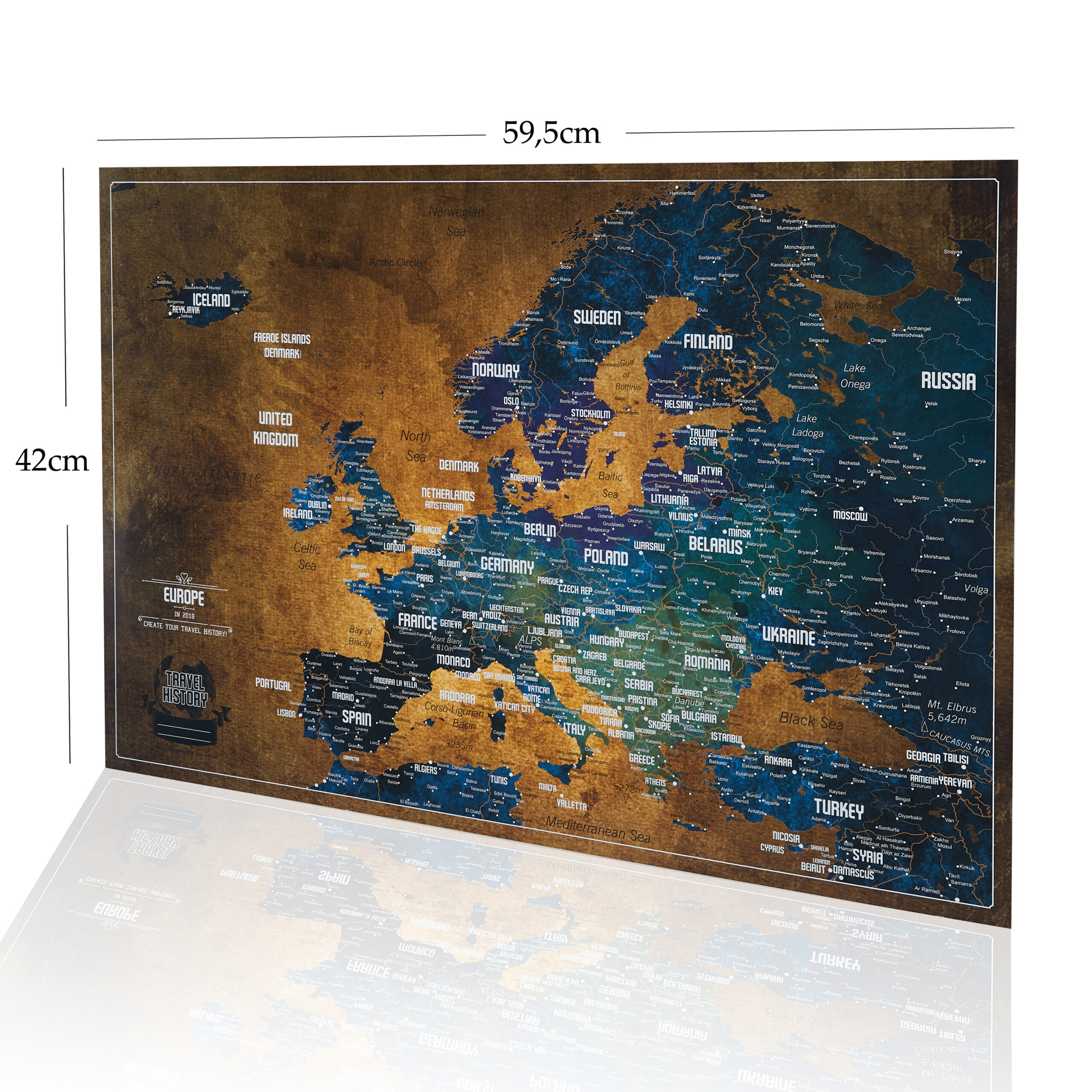 Push Pin Map of Europe – Old Gold Color - Image 6