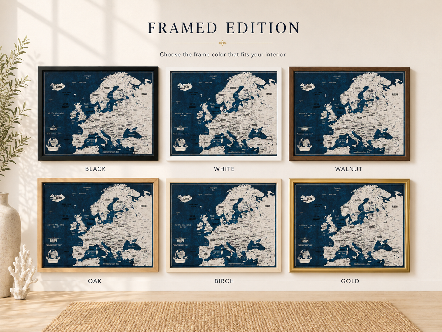 Push Pin Map of Europe – Blue & White - Image 9