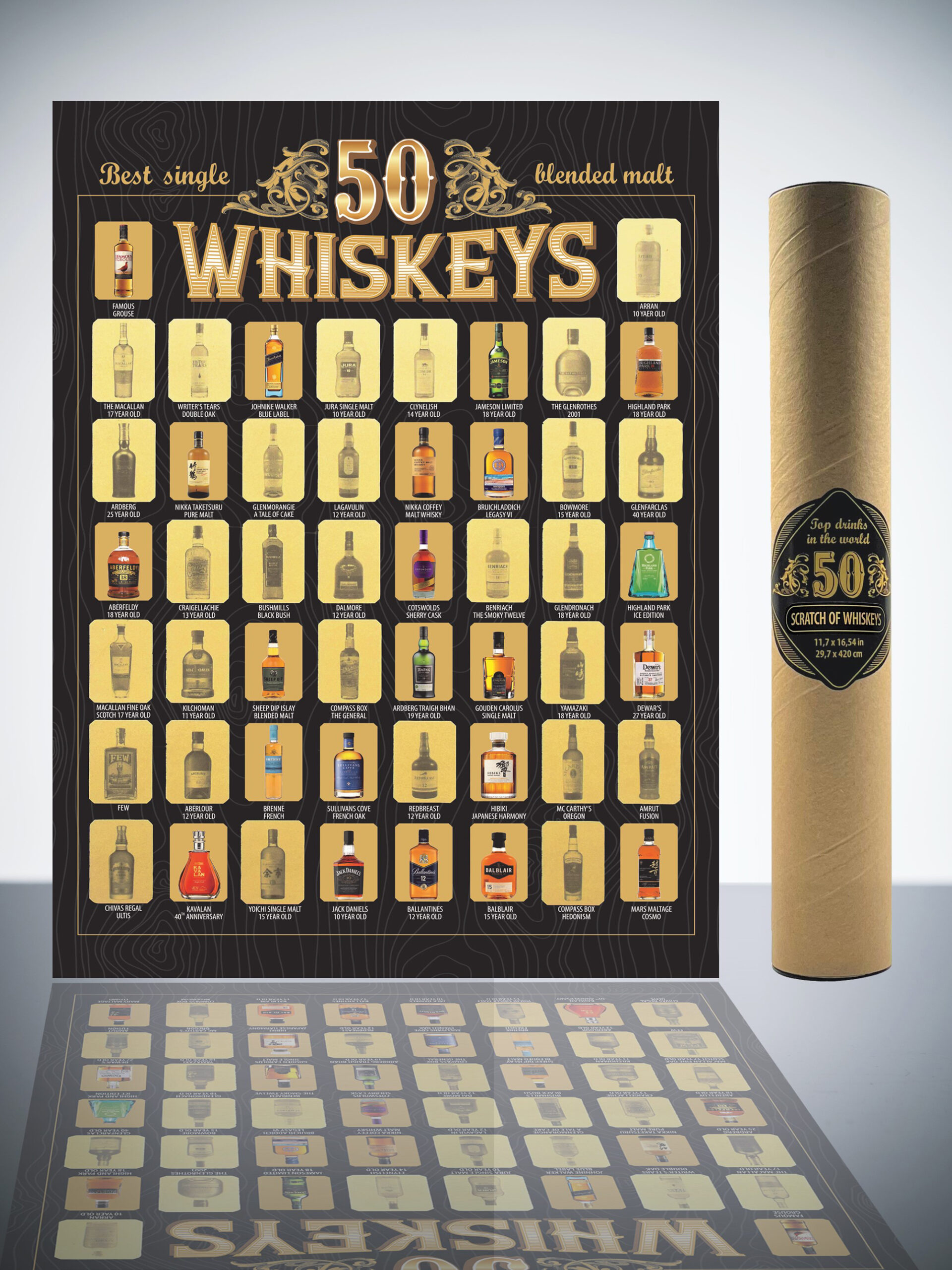 Best 50 Whiskeys Poster – Whiskey Tasting Bucket List Wall Art - Image 2