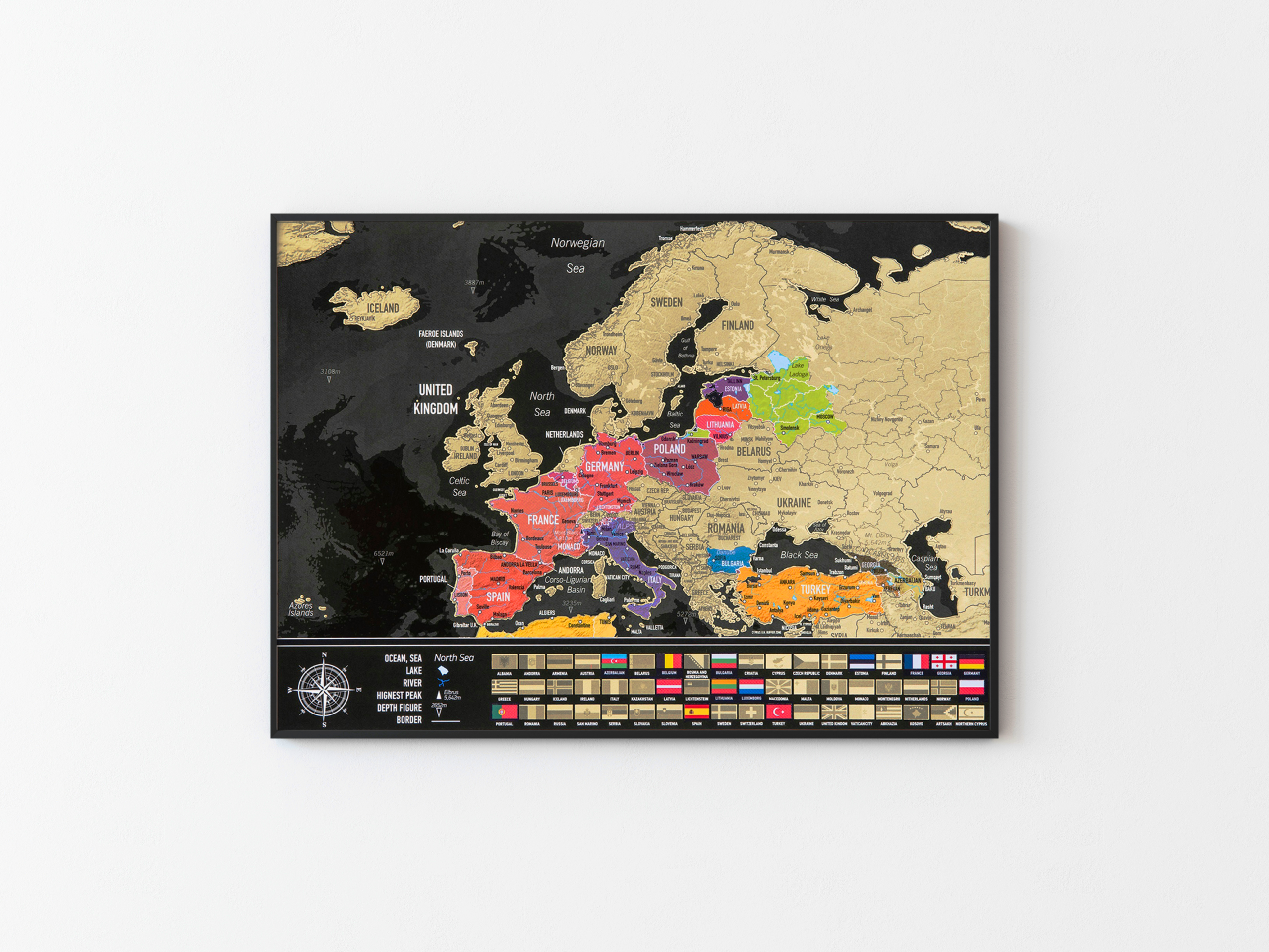 Scratch Map of Europe – Travel Tracker Poster
