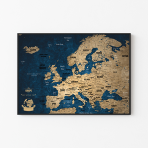 Push Pin Map of Europe – Indigo Gold